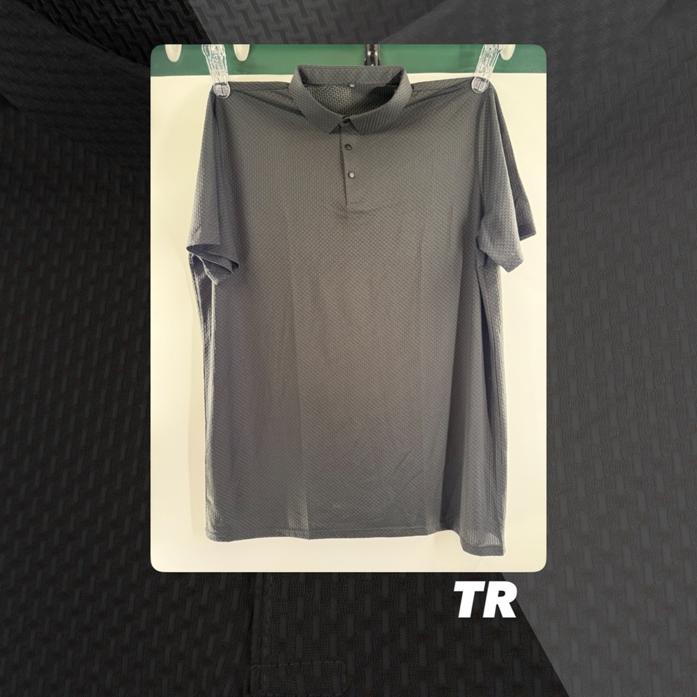 NWOT TR Grey Woven Polo